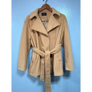 Love Tree Women’s Jacket sz S Belted Peacoat Tan